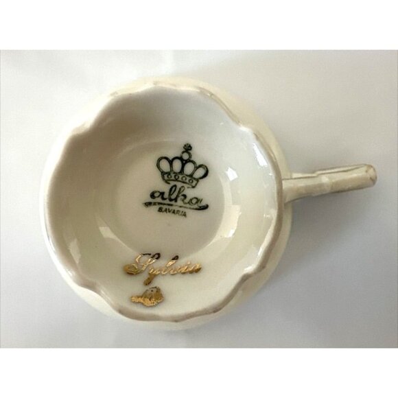 Alka Bavaria "Sylvia" Min Tea Cup Teal with 22K Gold Trim Throughout - Very Rare - Picture 6 of 11